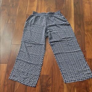 Light viscose dark blue and White Patterned Pants